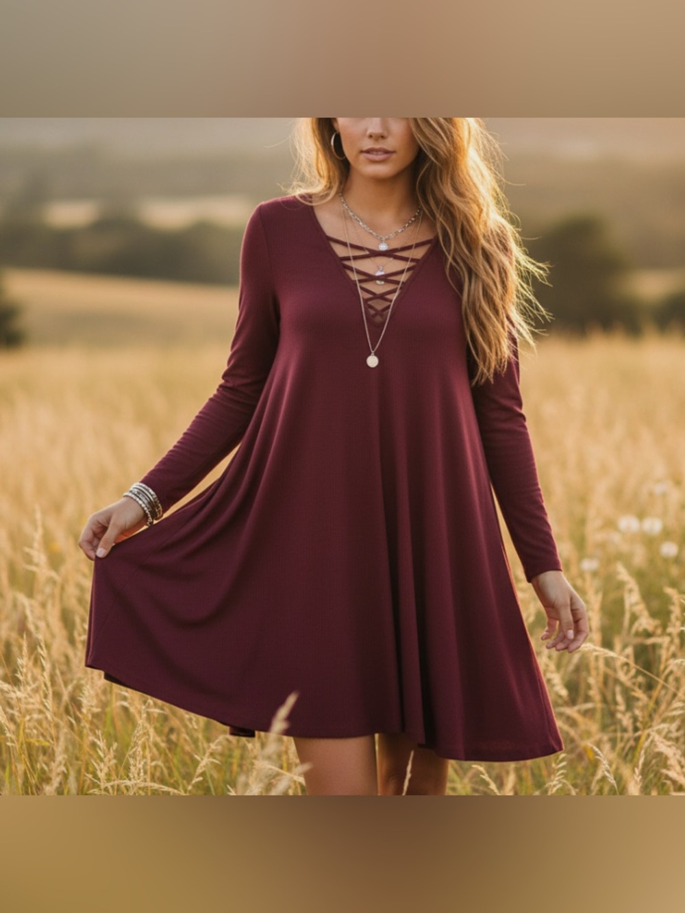 American Eagle Outfitters Women's Soft And Sexy Y2K Boho Festival Dress Size Med